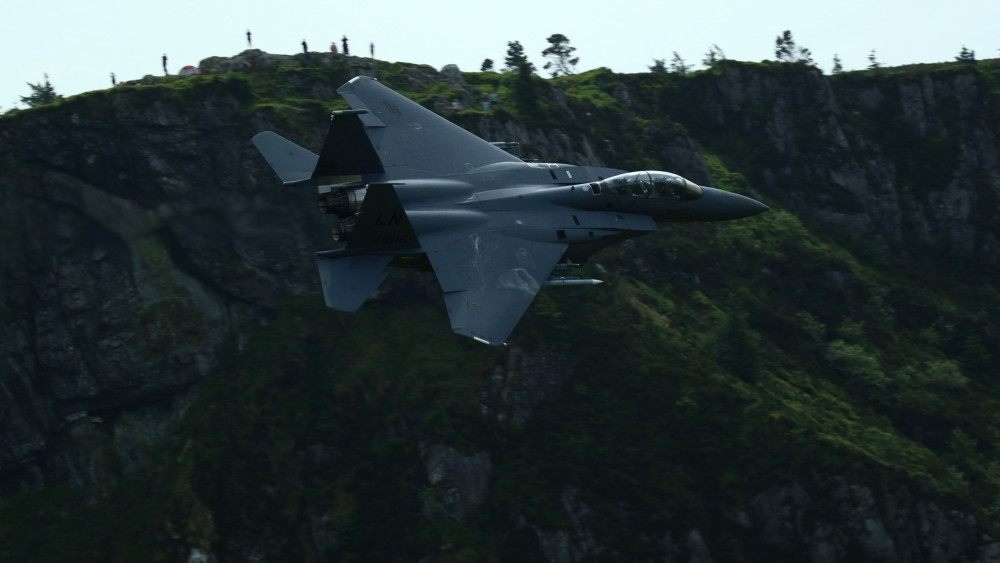 F-15 Strike Eagle Over the Mach Loop wallpaper