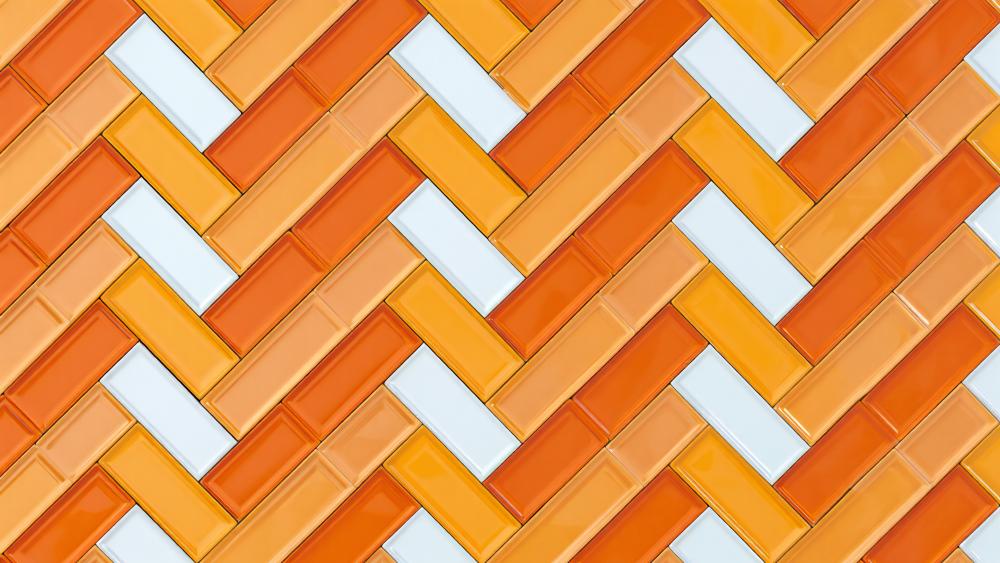 Citrus Herringbone Pattern wallpaper