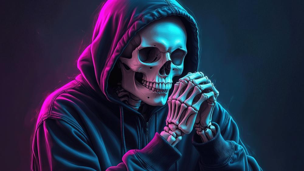 Neon Reaper in the Hoodie wallpaper