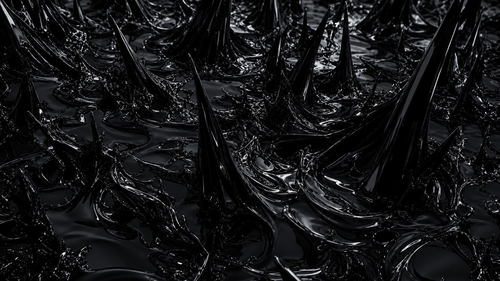 Obsidian Spikes in Liquid Shadow wallpaper