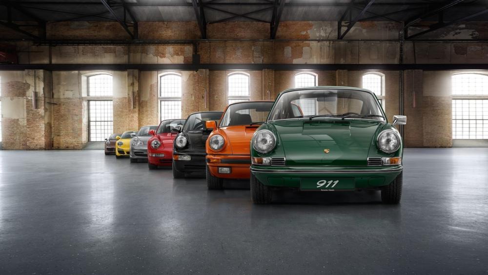 Porsche 911 Rainbow Classic Lineup wallpaper
