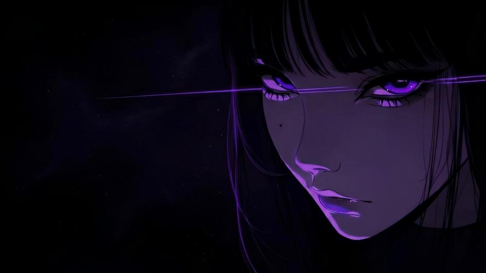 Purple Gaze Anime Portrait wallpaper