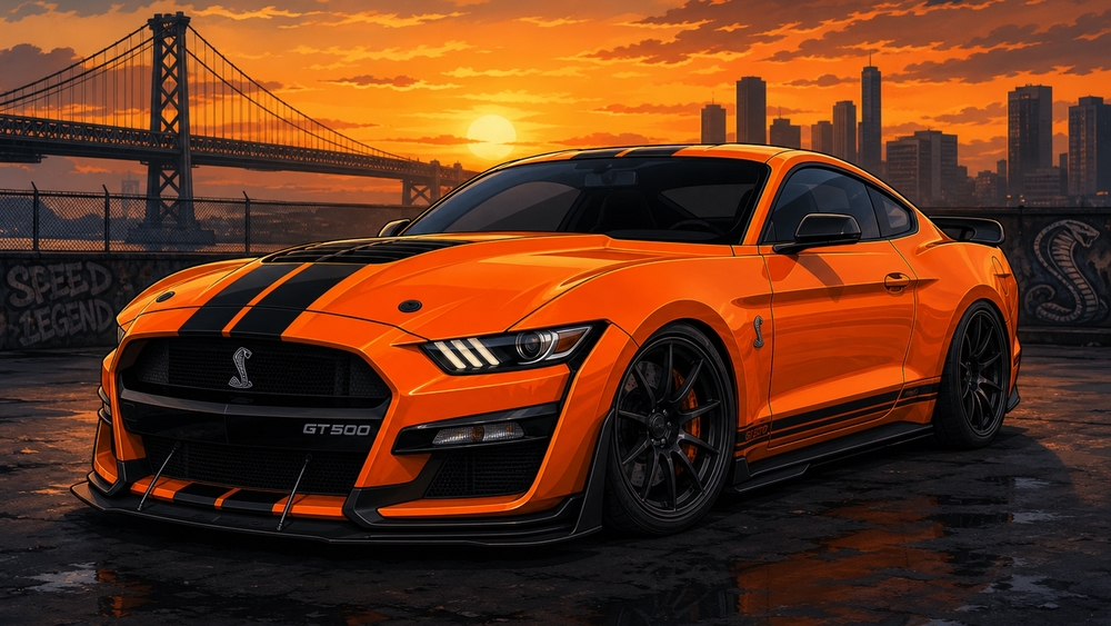 Sunset Shelby GT500 Urban Power wallpaper
