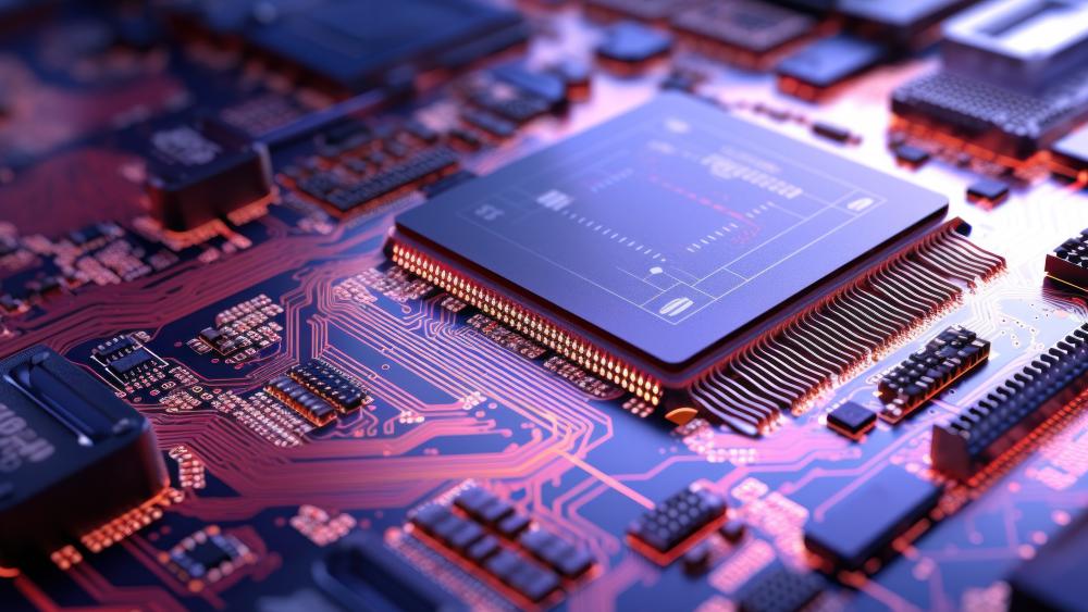 Futuristic Microchip Glow wallpaper