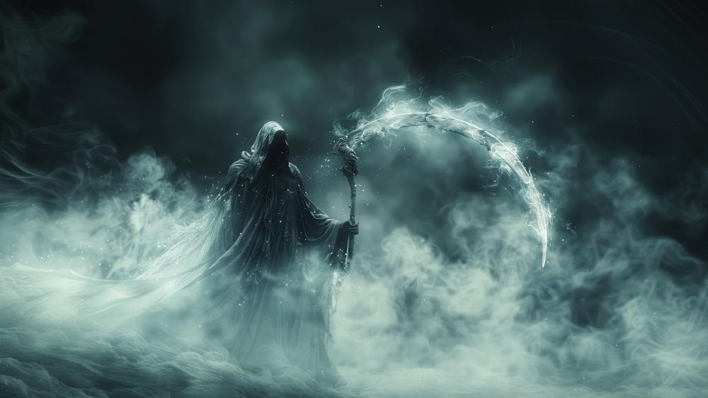 Spectral Reaper in the Misty Void wallpaper