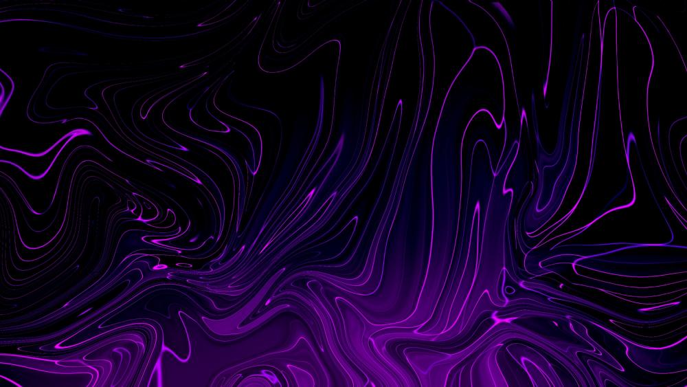 Neon Purple Liquid Waves wallpaper