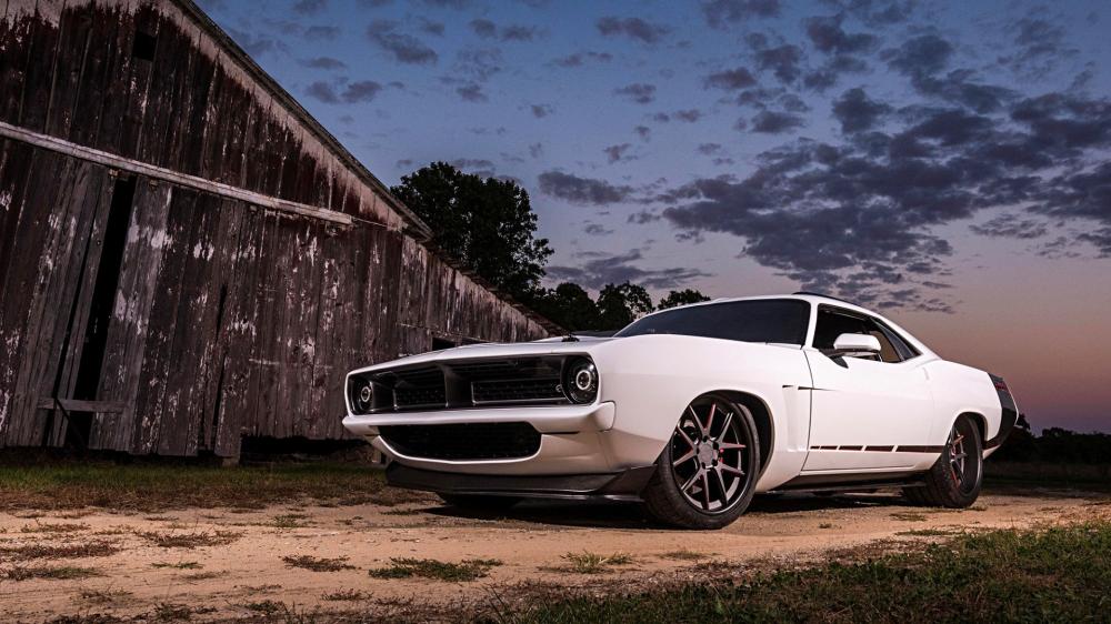 Dusk Barracuda by the Barn wallpaper