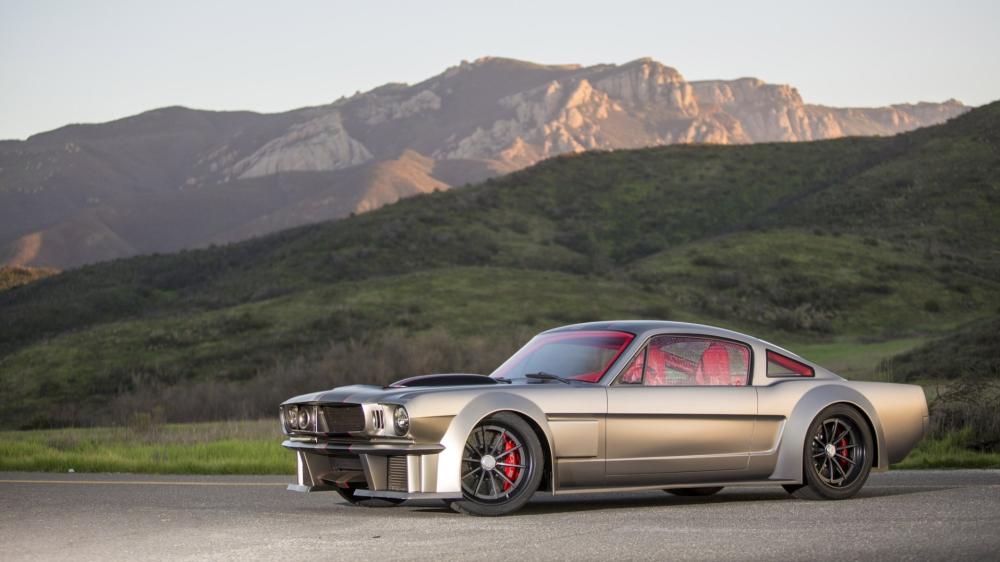 Classic Ford Mustang Muscle Car at Sunset wallpaper
