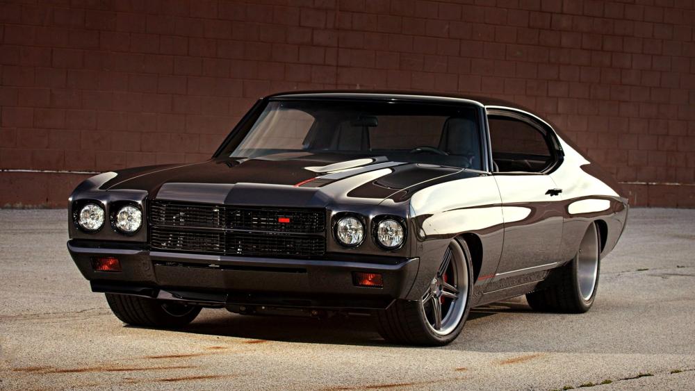 Classic Black Chevelle Muscle wallpaper