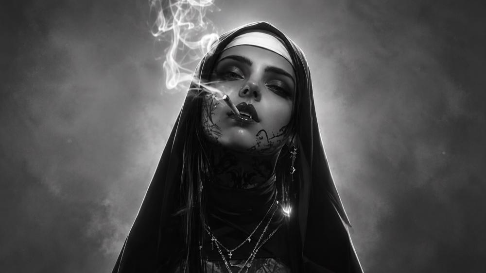 Gothic Smoke Queen wallpaper