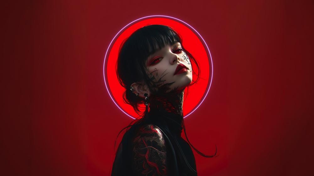 Neon Gothic Anime Siren wallpaper