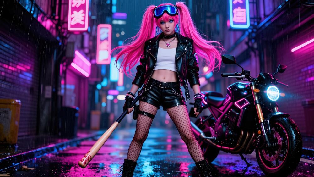 Neon Rebel Street Queen wallpaper