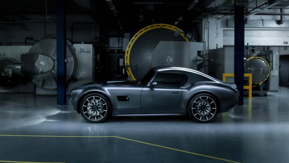Sleek Black Cobra in Industrial Glow wallpaper