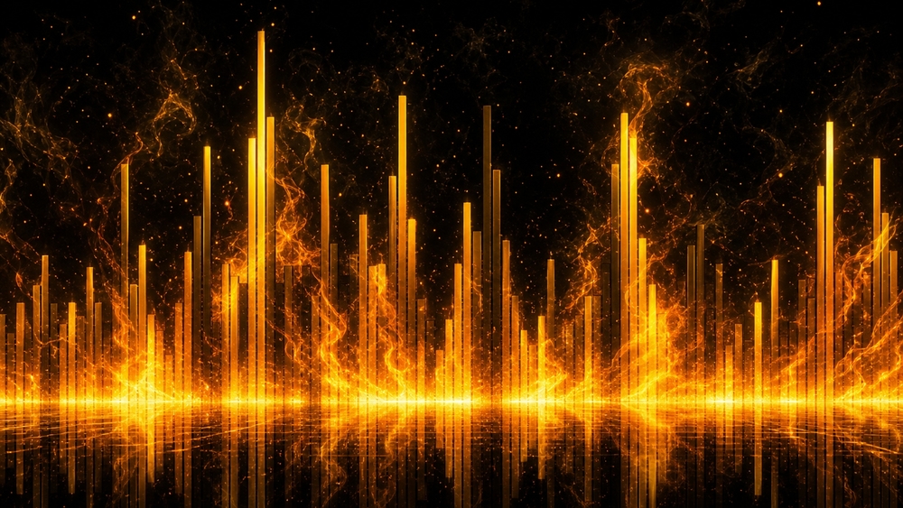 Golden Spectrum Flames wallpaper