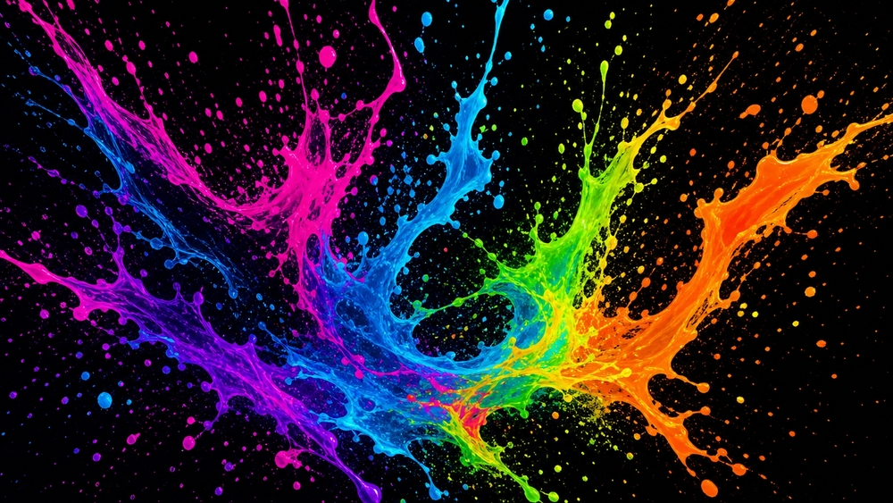 Vibrant Neon Paint Explosion wallpaper
