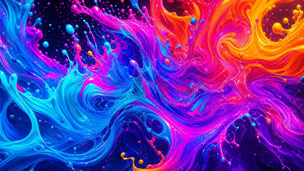 Neon Liquid Dreamscape wallpaper