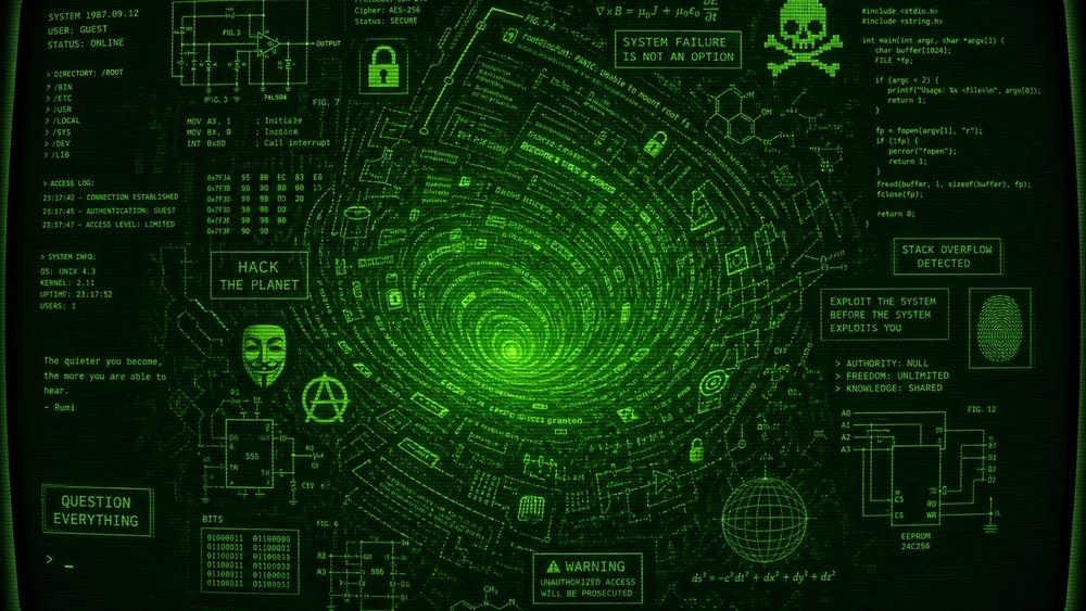 Neon Cyber Vortex Data Storm wallpaper