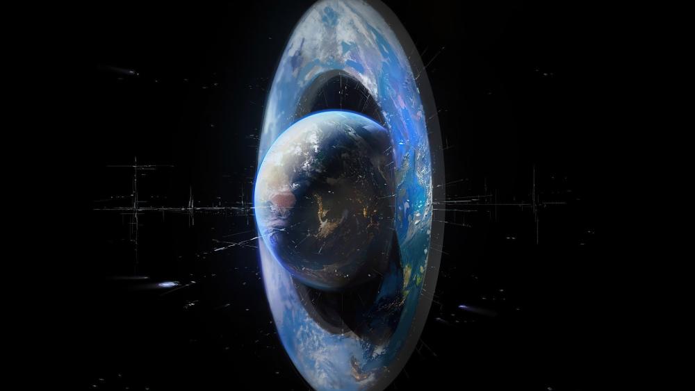 Cosmic Ringed World wallpaper