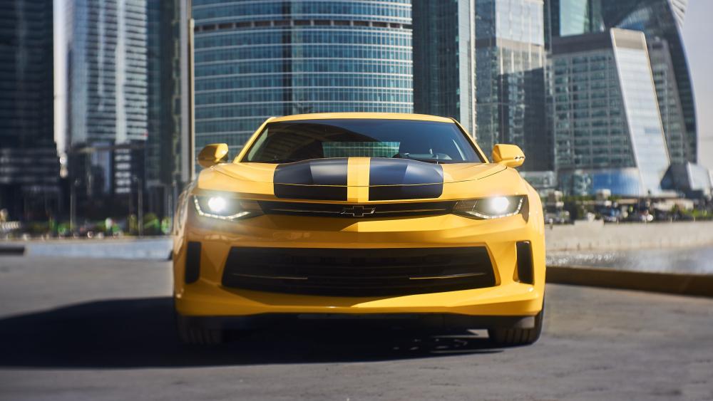 Yellow Camaro Power in the City wallpaper