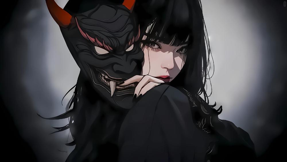 Gothic Oni Veil of Shadows wallpaper