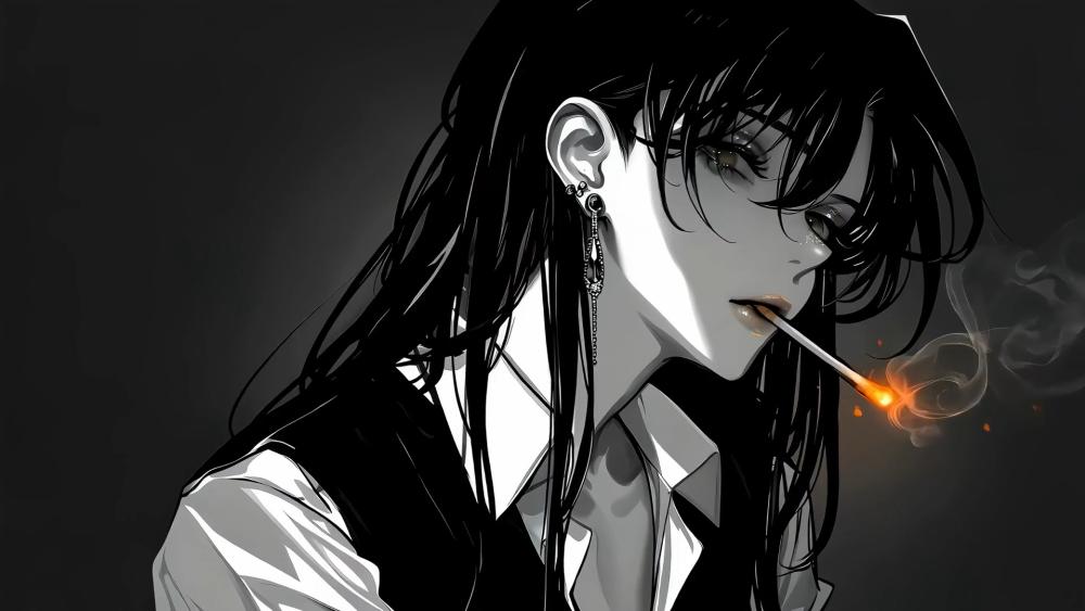 Shadowed Gothic Anime Girl wallpaper
