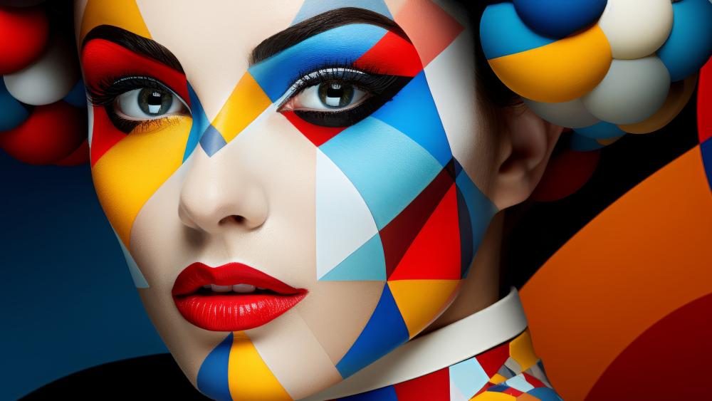Geometric Glamour Portrait wallpaper