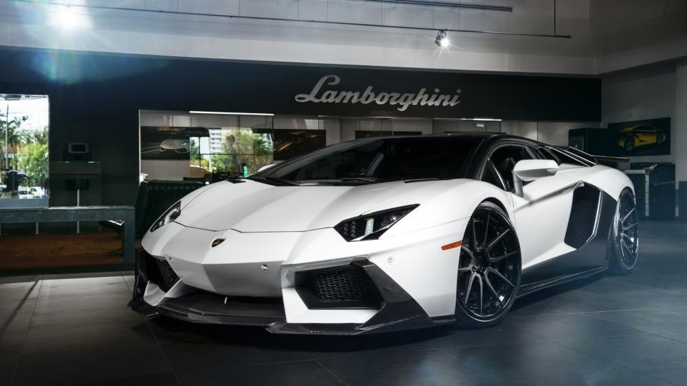 Lamborghini Aventador Luxury Showroom Supercar wallpaper