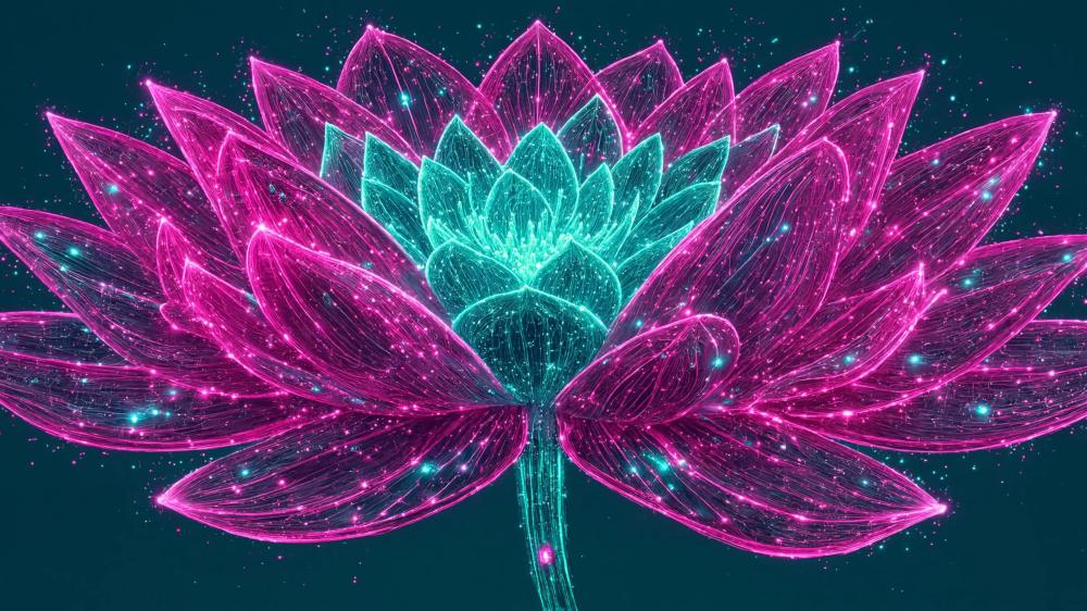 Neon Lotus wallpaper