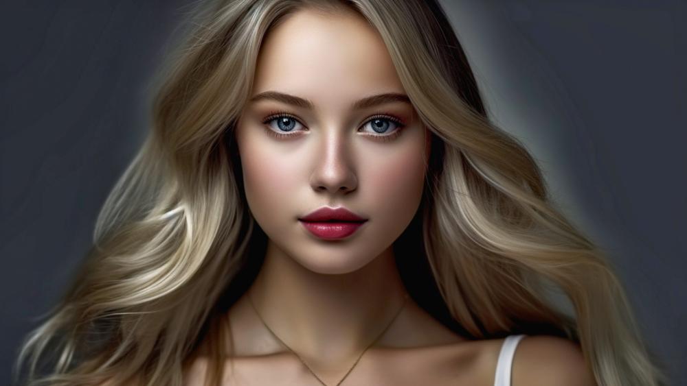 Elegant Blonde Portrait wallpaper