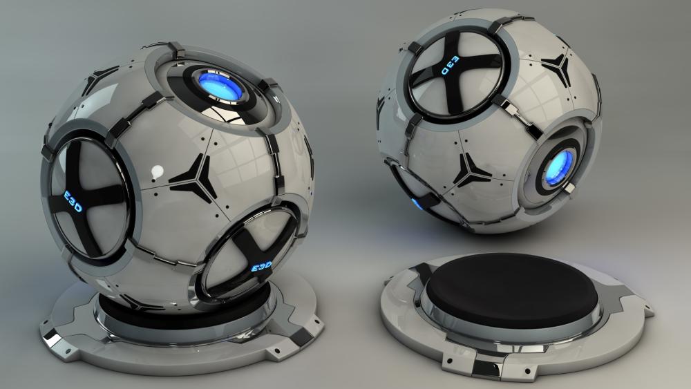 Futuristic Cyber Sphere Design wallpaper