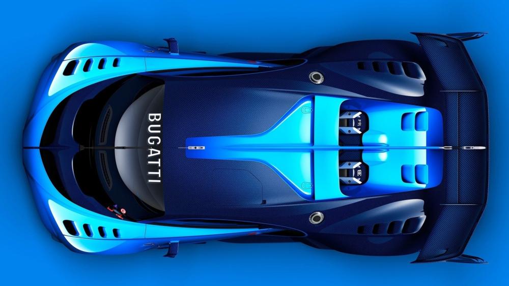 Blue Bugatti Vision From Above wallpaper
