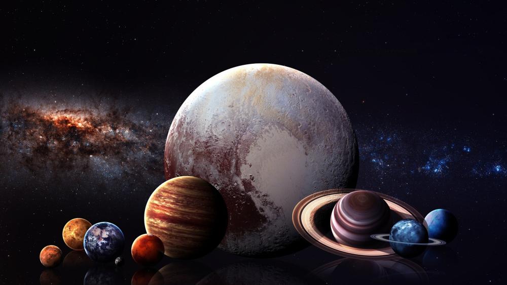 Majestic Solar System in Deep Space wallpaper