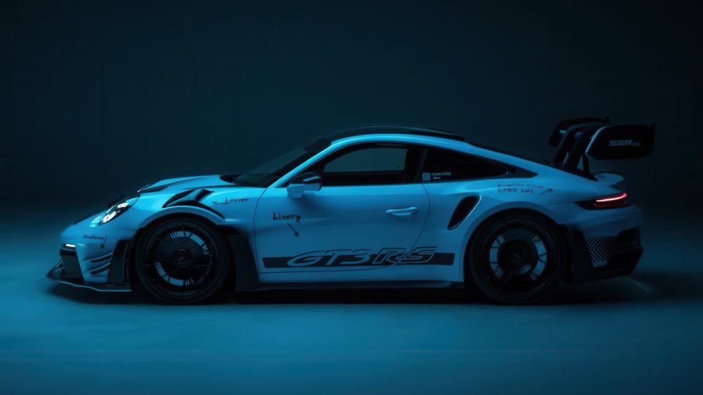 Neon Porsche 911 GT3 RS Profile wallpaper