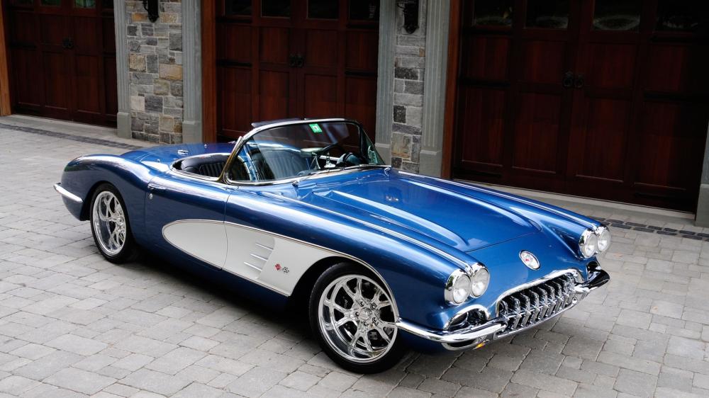 Classic Blue Corvette Cruiser wallpaper