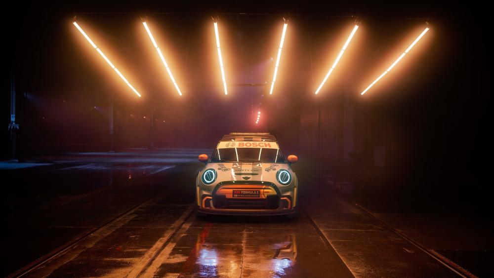 Neon Mini Cooper Spotlight wallpaper