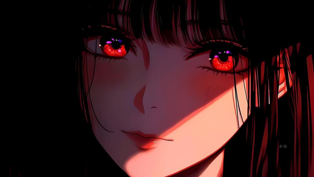 Crimson Gaze Anime Portrait wallpaper