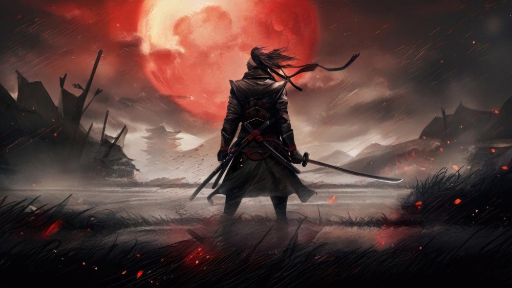 Blood Moon Ronin Horizon wallpaper