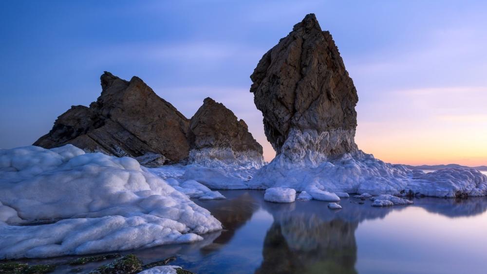Frozen Guardians of Lake Baikal wallpaper