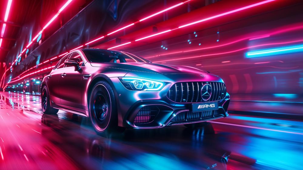 Neon Mercedes-Benz AMG GT wallpaper