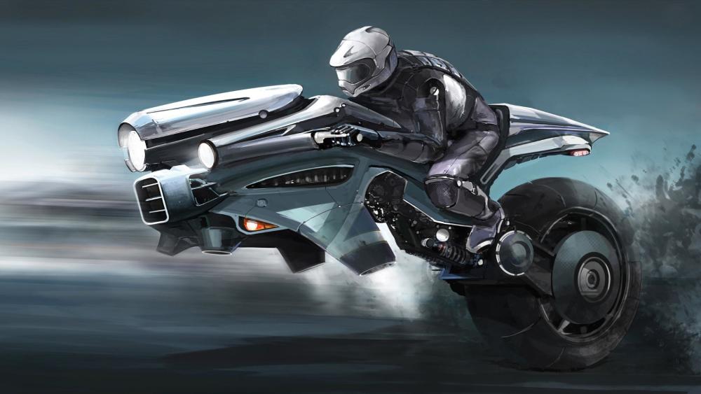 Cyber Motorcycle Speedrunner wallpaper