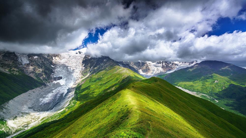 Emerald Ridge Above Tetnuldi Glacier wallpaper