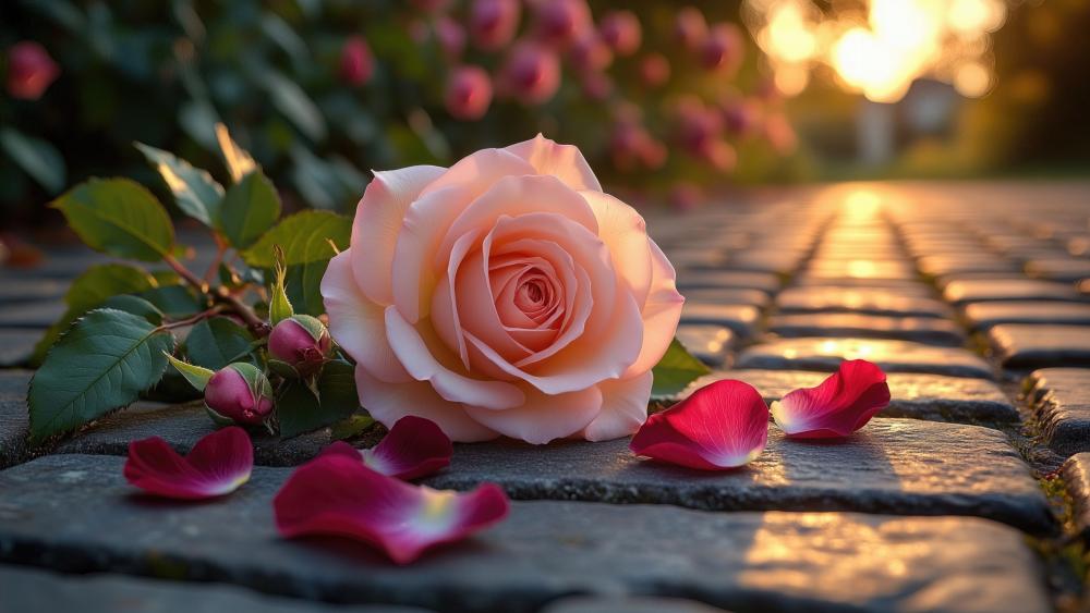 Golden Twilight Rose wallpaper