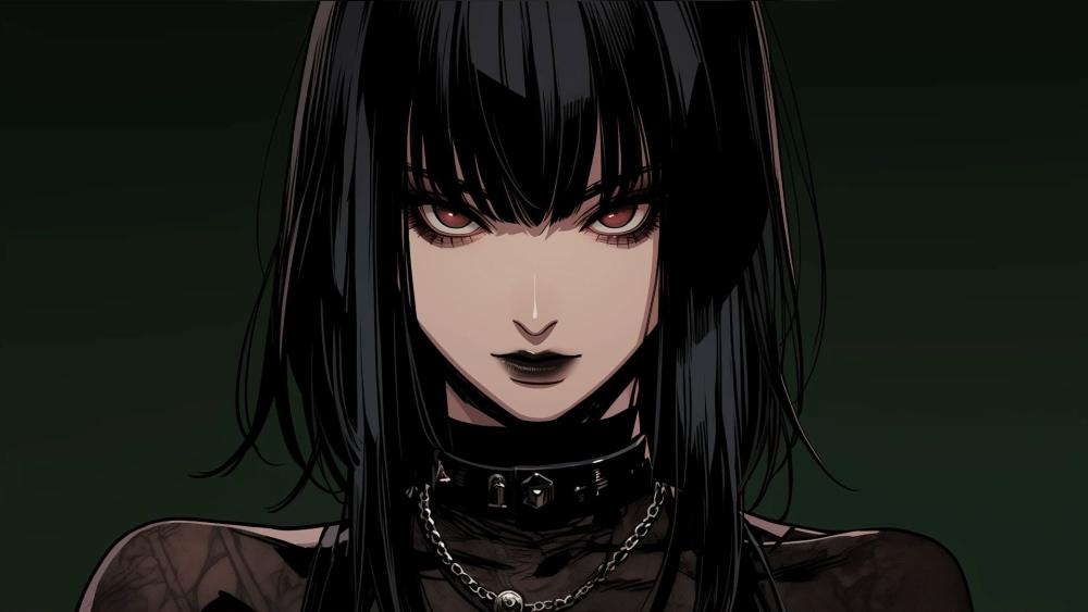 Dark Gothic Anime Beauty wallpaper