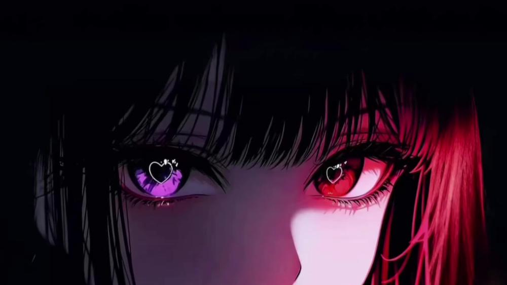 Neon Heart Gaze wallpaper