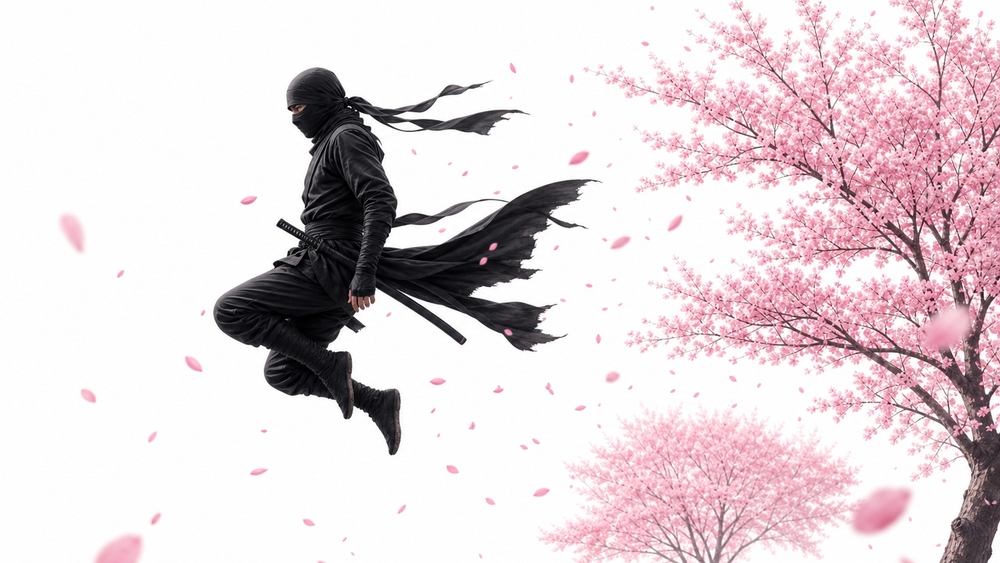 Silent Ninja Among Sakura Blossoms wallpaper