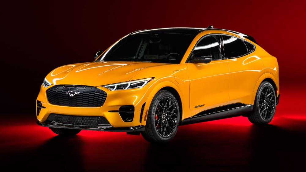 Bold Yellow Ford Mustang Mach E GT wallpaper