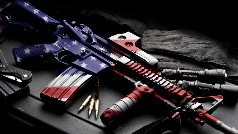 Patriotic Colt AR-15 Rifle wallpaper