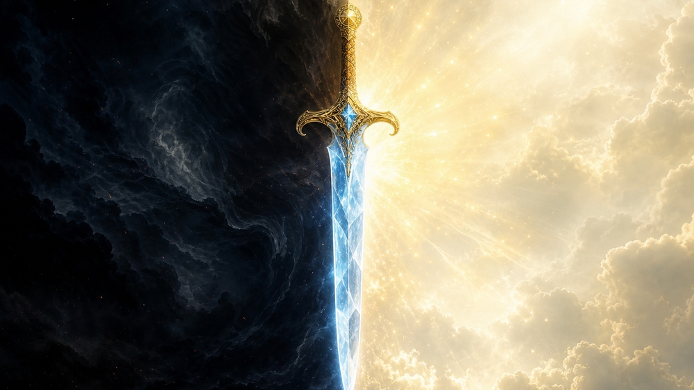 Celestial Blade of Light and Shadow wallpaper