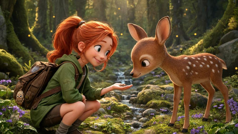 Gentle Woodland Friendship wallpaper