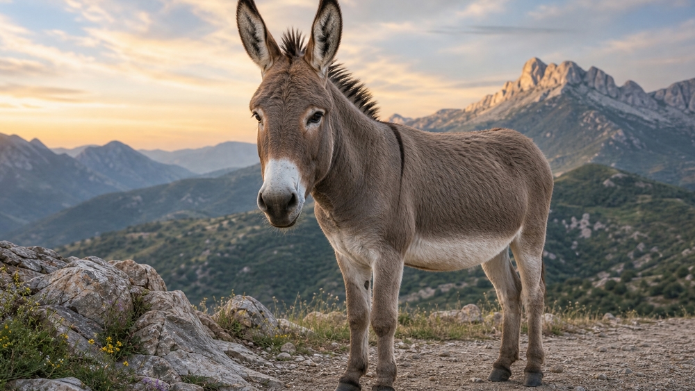 Mountain Donkey at Sunrise wallpaper